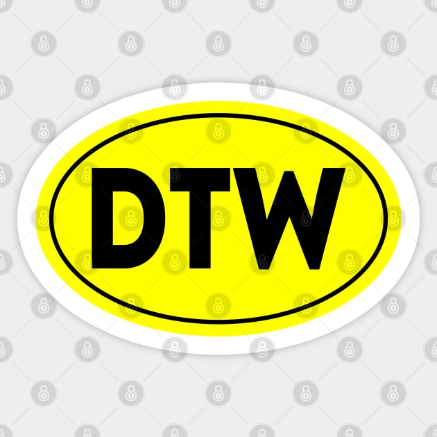 DTW Airport Code Detroit Metropolitan Airport USA Sticker by VFR Zone